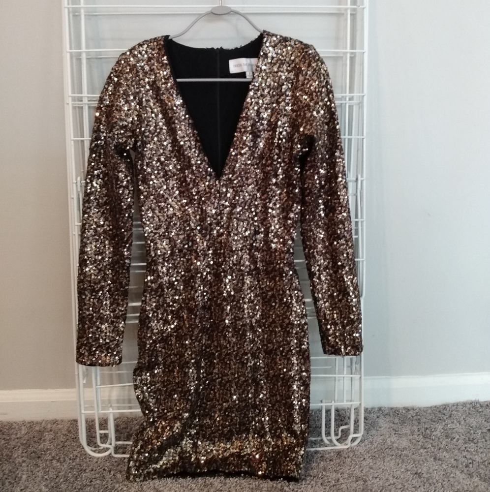 Dress the Population Gold Sequin Dress